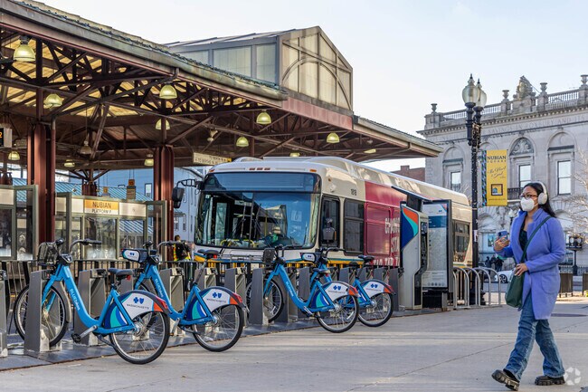 You can find many residents of Fort Hill walking, biking or using the MBTA.