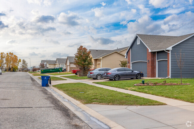 Many of the Park Meadows homes have sidewalks running through the front yard.