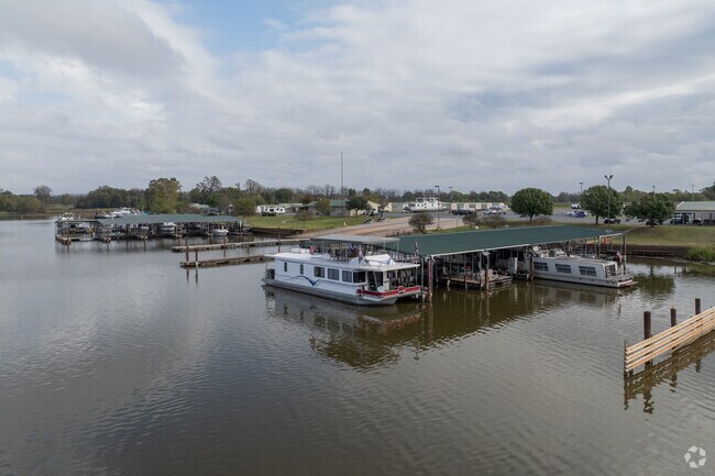 Red River South Marina offers boat storage for residents.