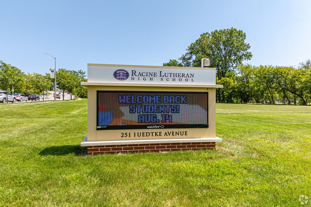 Racine Lutheran High School  private religious high school located in Racine, Wisconsin.