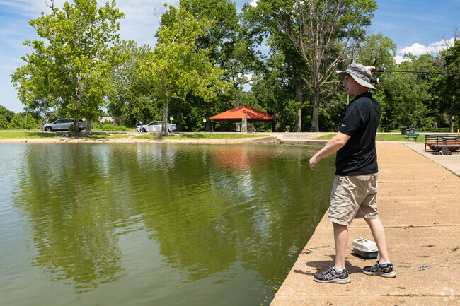 O'Fallon Park lake is stocked with fish for an afternoon of relaxed angling.