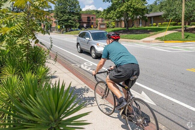 Locals utilize their bicycles to get to around the Athens area.