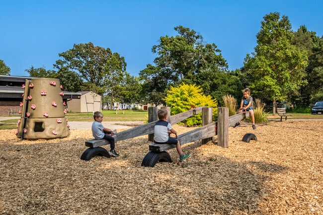 The kids love playing on the playground after school at Firemans Park.