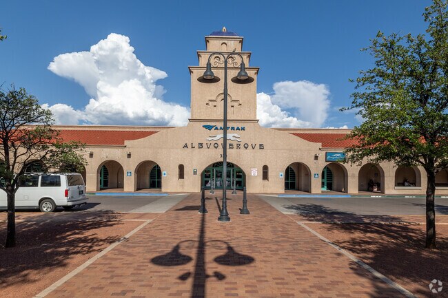 The Alvarado Transportation Center stands tall just steps from Silver Hill’s west edge.