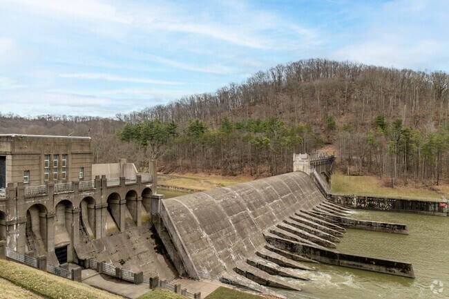 The Dover Dam completed in 1938 provides hydroelectric power and flood control for the residents of Dover, Ohio.