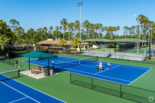 McMullen Tennis Complex features hard and clay courts as well as pickleball in University Park.