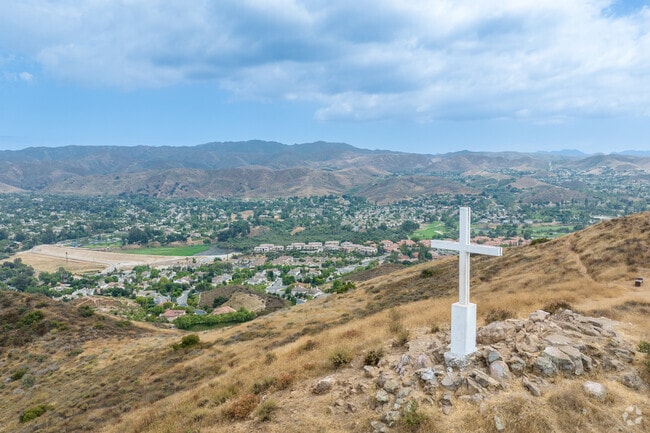 The 12' tall Mount McCoy cross is a local landmark in Simi Valley.