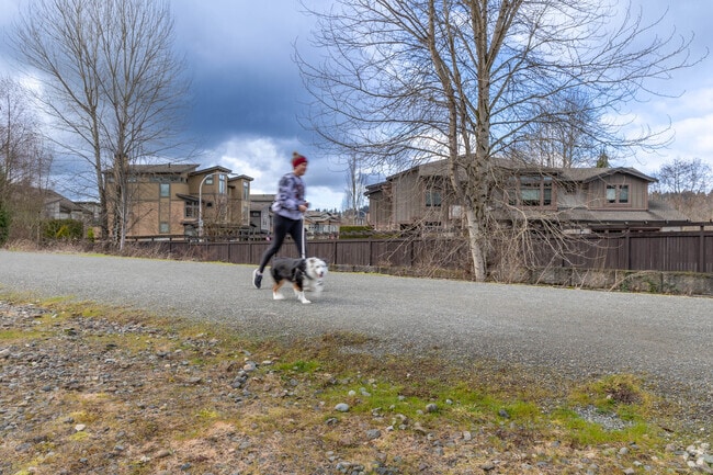 Take your furry friend on a walk or a run with you on Eastrail trail in Kennydale.