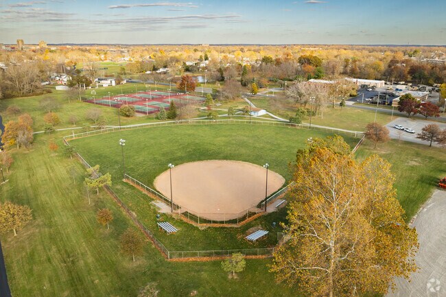 Collett Street Park has a variety of amenities including baseball diamonds and tennis courts.