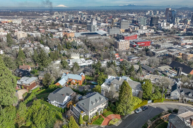 Aerial view of Goose hollow and The Hills