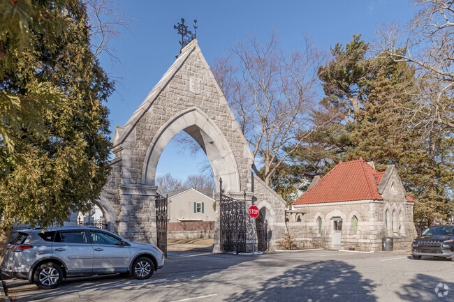 The Gothic architecture of Oak Grove Cemetery in the Bank Street neighborhood is stunning.