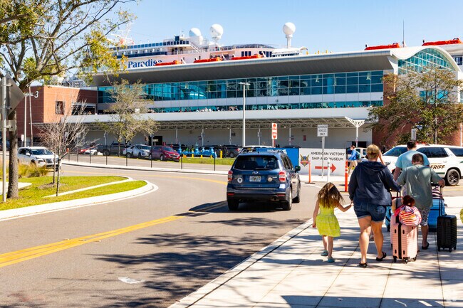 Residents and visitors to the Channelside area can walk to the cruise ships for their trips.