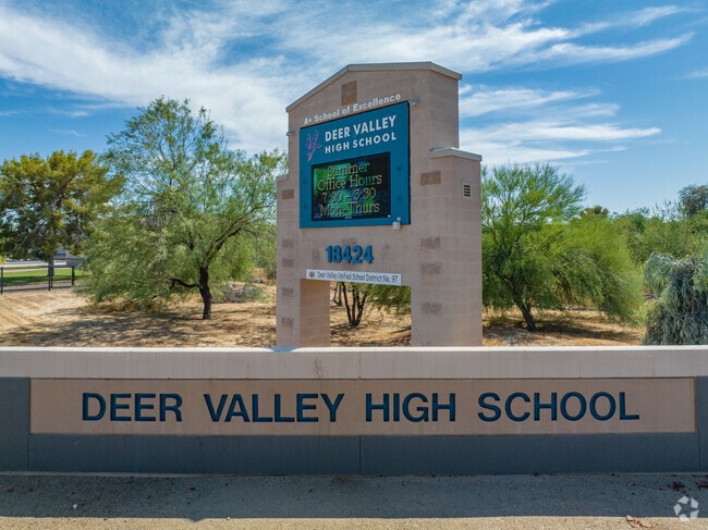 Deer Valley High School signage.