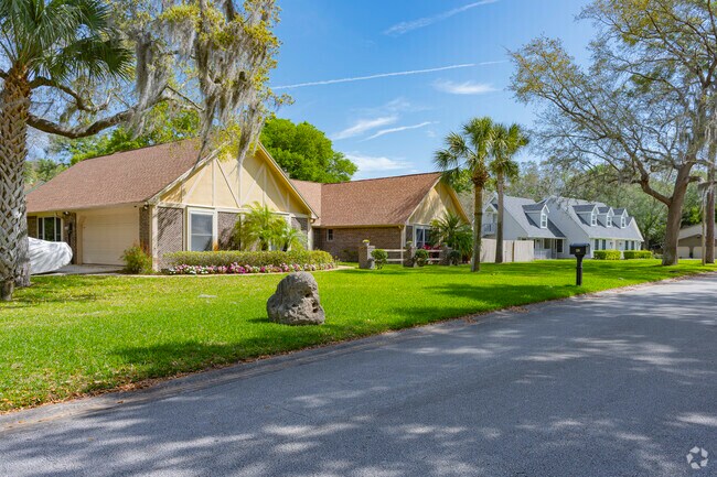 This row of homes in The Trails features a variety of architectural styles.