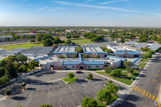 Ronald Regan Elementary offers a sprawling campus when viewed from above.