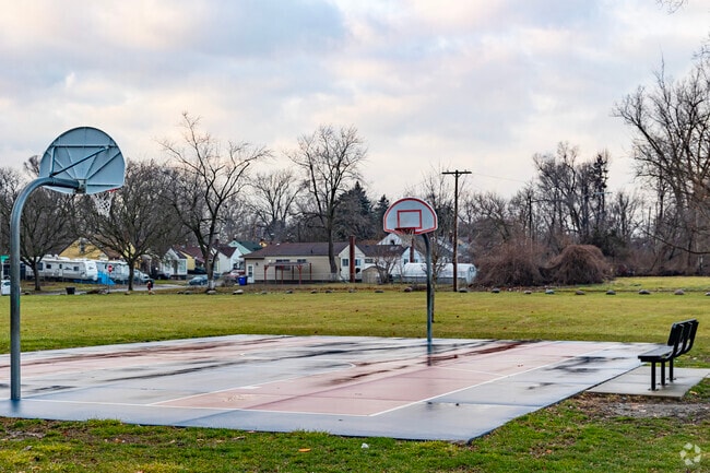 A half-size basketball court at Greene Playground is perfect for neighborhood pickup games.
