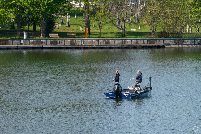 Some Baldwinsville residents prefer to sport fish from a boat on the Seneca River.