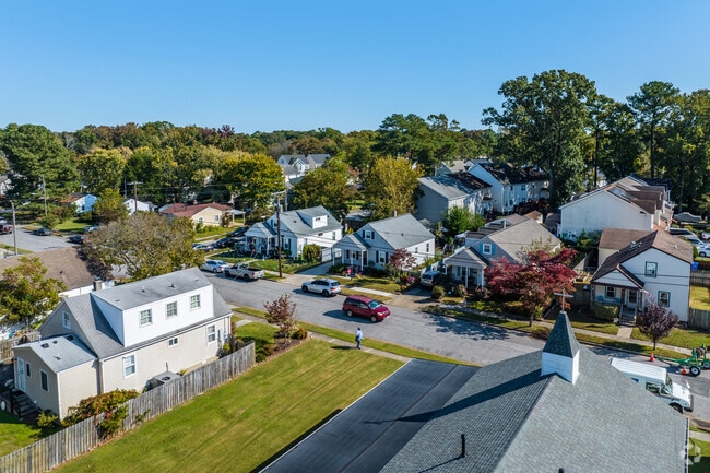 Looking over Little Creek Baptist Church toward the homes of Brandon Place.