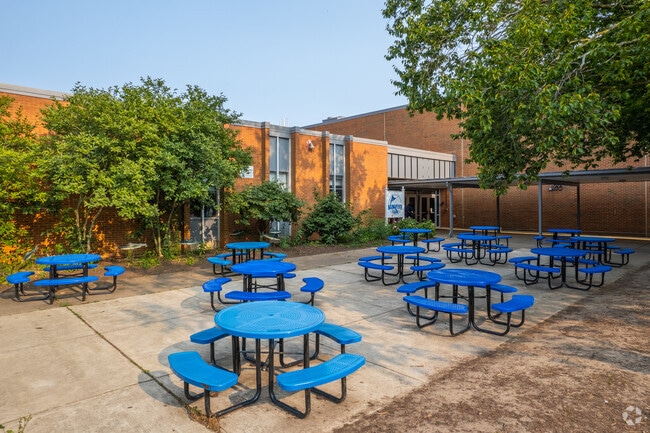 Magothy River Middle School courtyard.