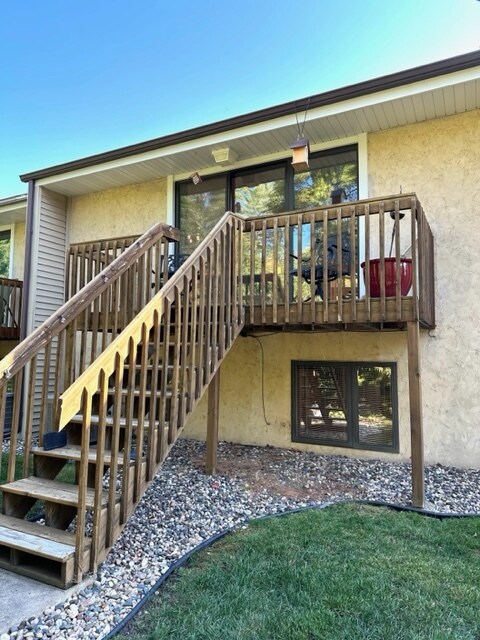 Rare find!! Private back deck walks out to a private, wooded area