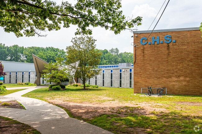 Colonia High School entrance in Colonia, NJ.
