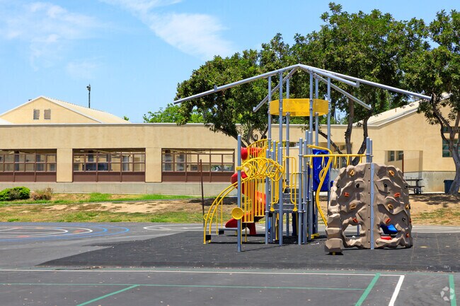 Alvarado Elementary School Playground and school buildings.
