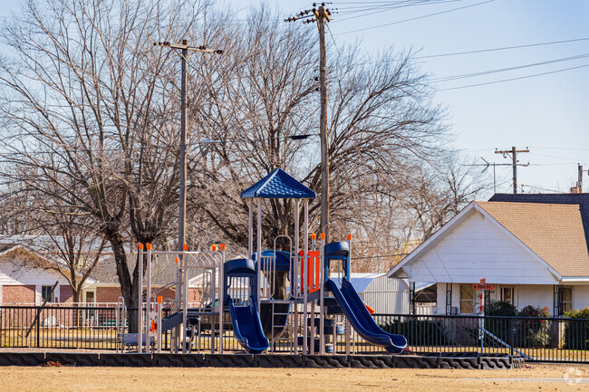 Wayne Middle School offers playground for children.
