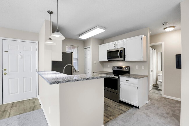 Kitchen with stainless steel appliances