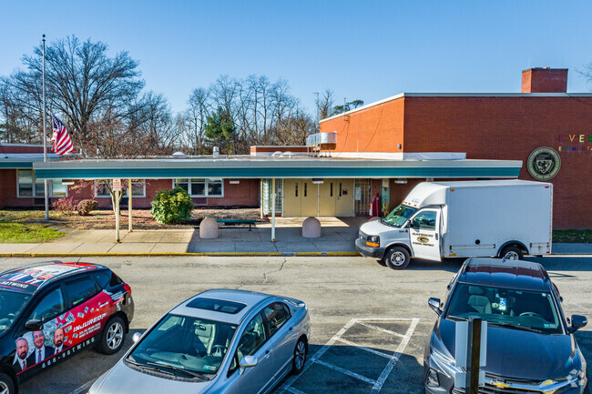 Evergreen Elementary School is tucked into a private lot in Monroeville, PA.
