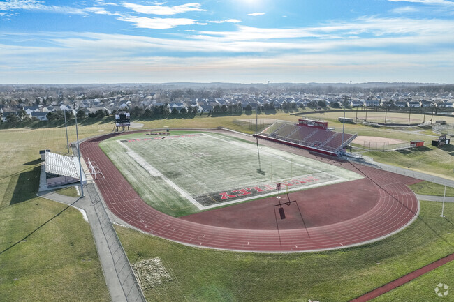 Huntley High School offers its students a football field with surrounding track.
