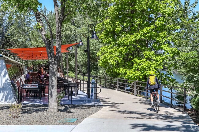 Citizens of Garden City love riding, walking, and running the Greenbelt on the Boise River.