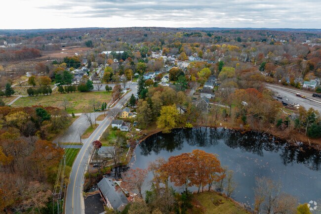 Homes in North Grafton are nestled between its many trees and ponds as well as the railways.