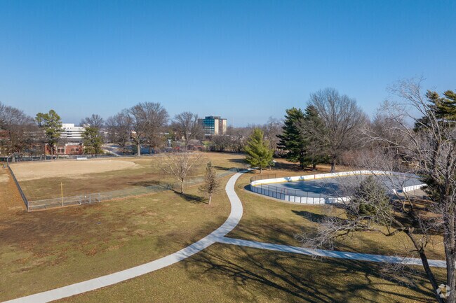 Holmes Park has many open spaces and walking trails.