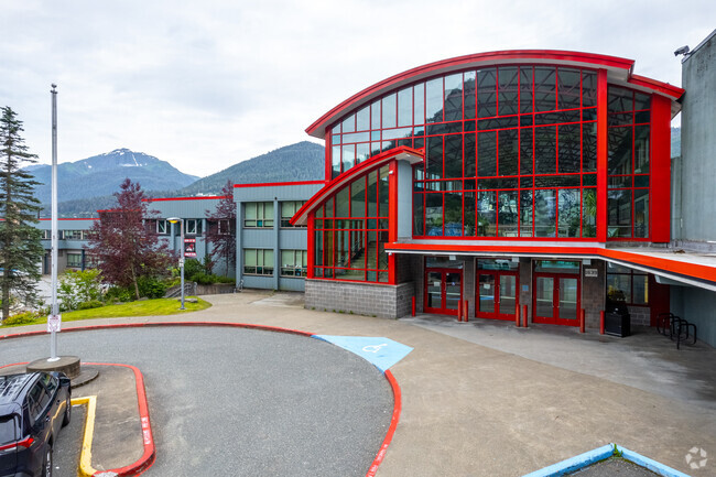 Nestled in Downtown Juneau is the only high school, Juneau-Douglas High School.