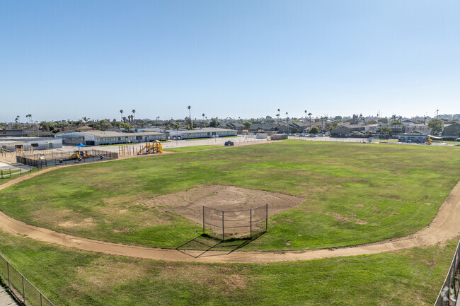 There is a large track at Julien Hathaway Elementary School.