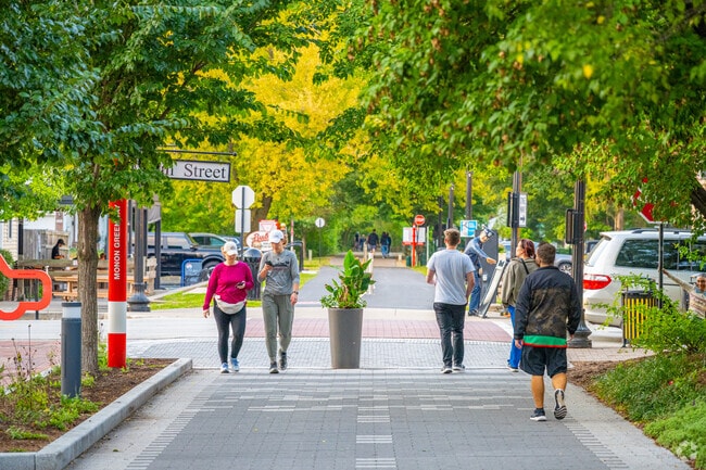 The Monon Trail in Downtown Carmel  stretches for many miles into downtown Indianapolis.