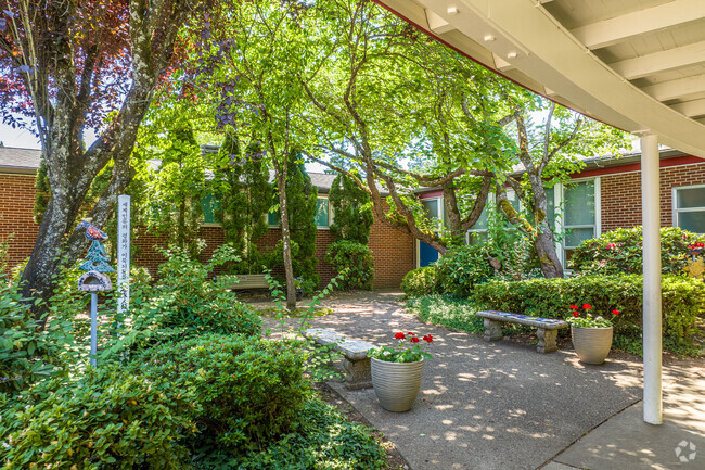 A Garden by the Front Entrance to Lake Grove Elementary School.