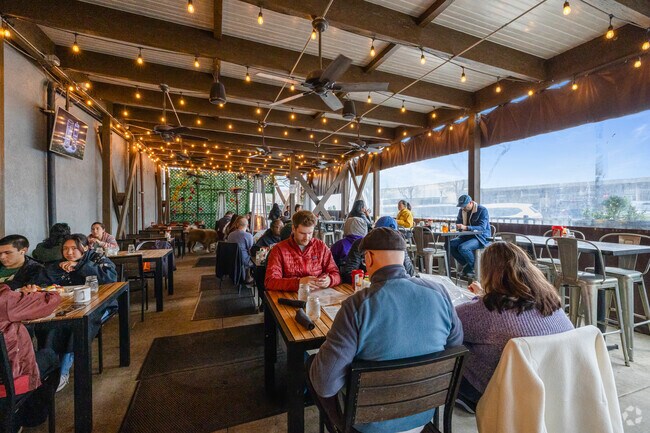 Inside Monica's, the cozy and vibrant interior sets the stage for delightful brunch gatherings