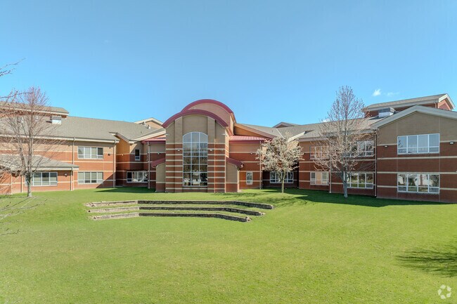 Students enjoy eating lunch and enjoy the large green space in the front lawn at Lehman Middle.