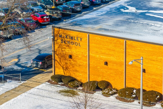 McKinley Junior High School features a yellow brick design.