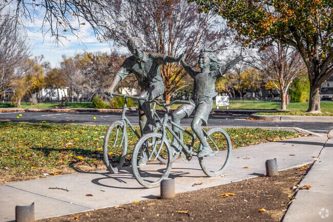 There are several statues and monuments scattered throughout Northeast Wichita.
