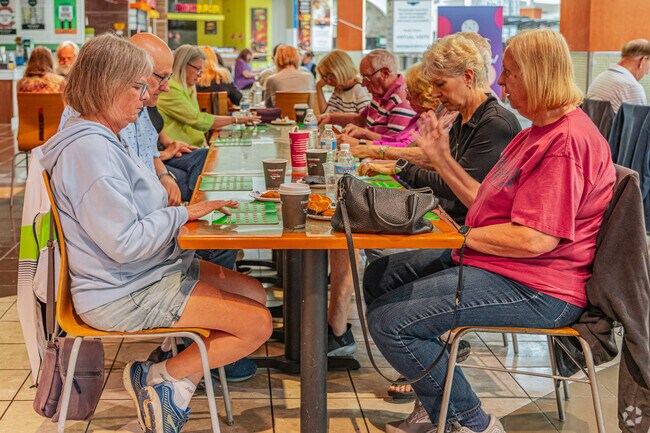 Mall Walker Club members gather to chat and play Bingo, in Strongsville.