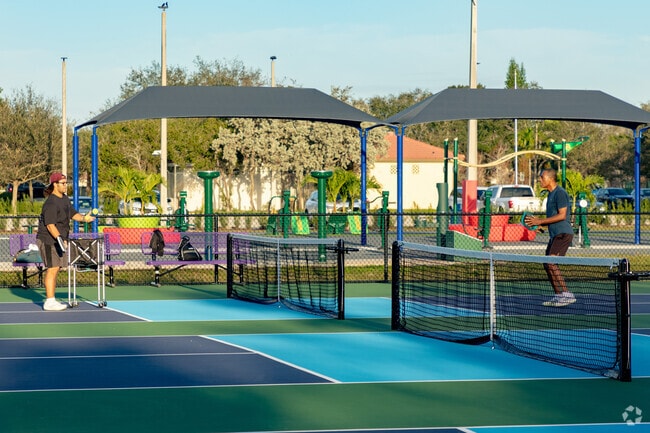 Residents of Winston Park can play pickleball at the local park.