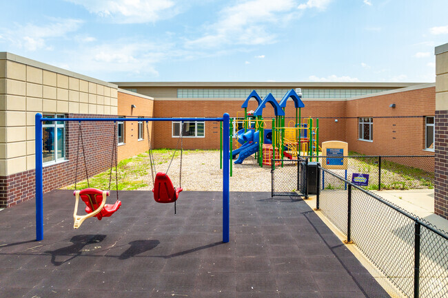 The younger students have their own separate playground at Maple Grove Elementary, too.