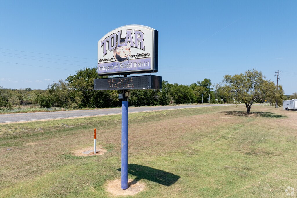 Tolar High School's sign marks the home of the Rattlers, welcoming everyone.