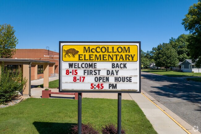 This is the sign for McCollom Elementary School.