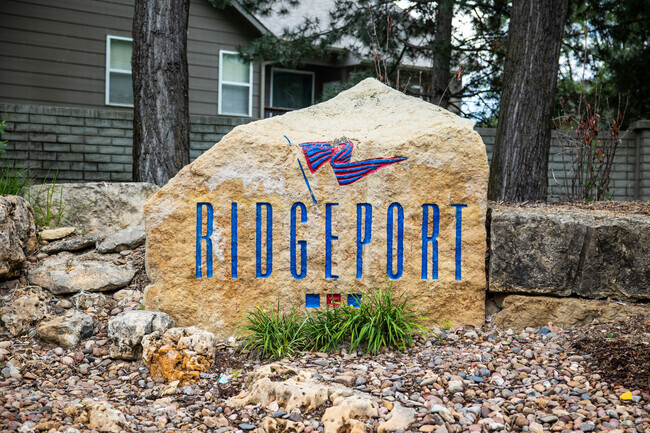 The entry for Ridgeport has a beautiful stone sign.