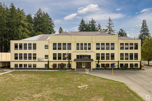 Englewood Elementary School is next to Englewood park in the Northeast Neighbors neighborhood.