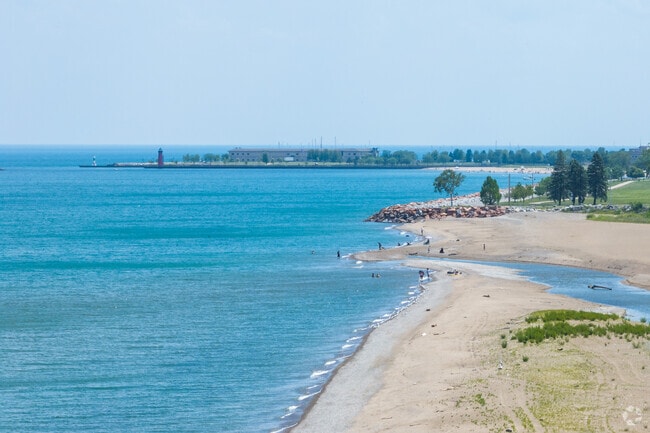 There is a fantastic beach at Pennoyer Park.