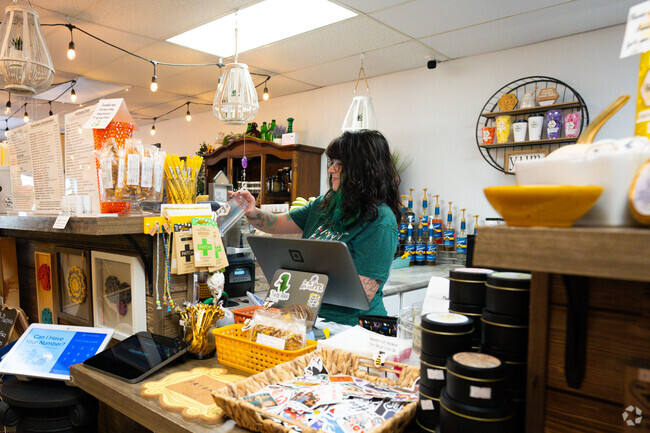 The Healthy Bee is located on main street and has many protein shake options.